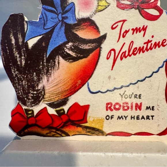 wooden stand-up decoration for Valentine's Day. features vintage style art - Picture 3 of 7